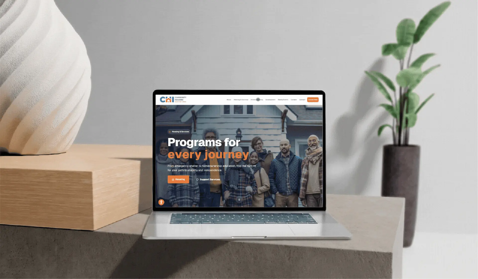 Community Housing Innovations programs page on desktop