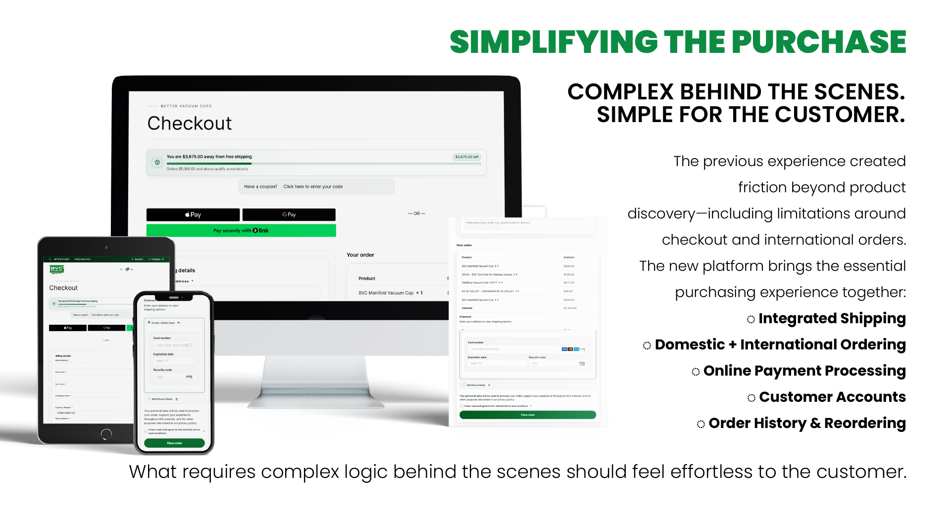 Better Vacuum Cups simplified checkout and integrated purchasing system