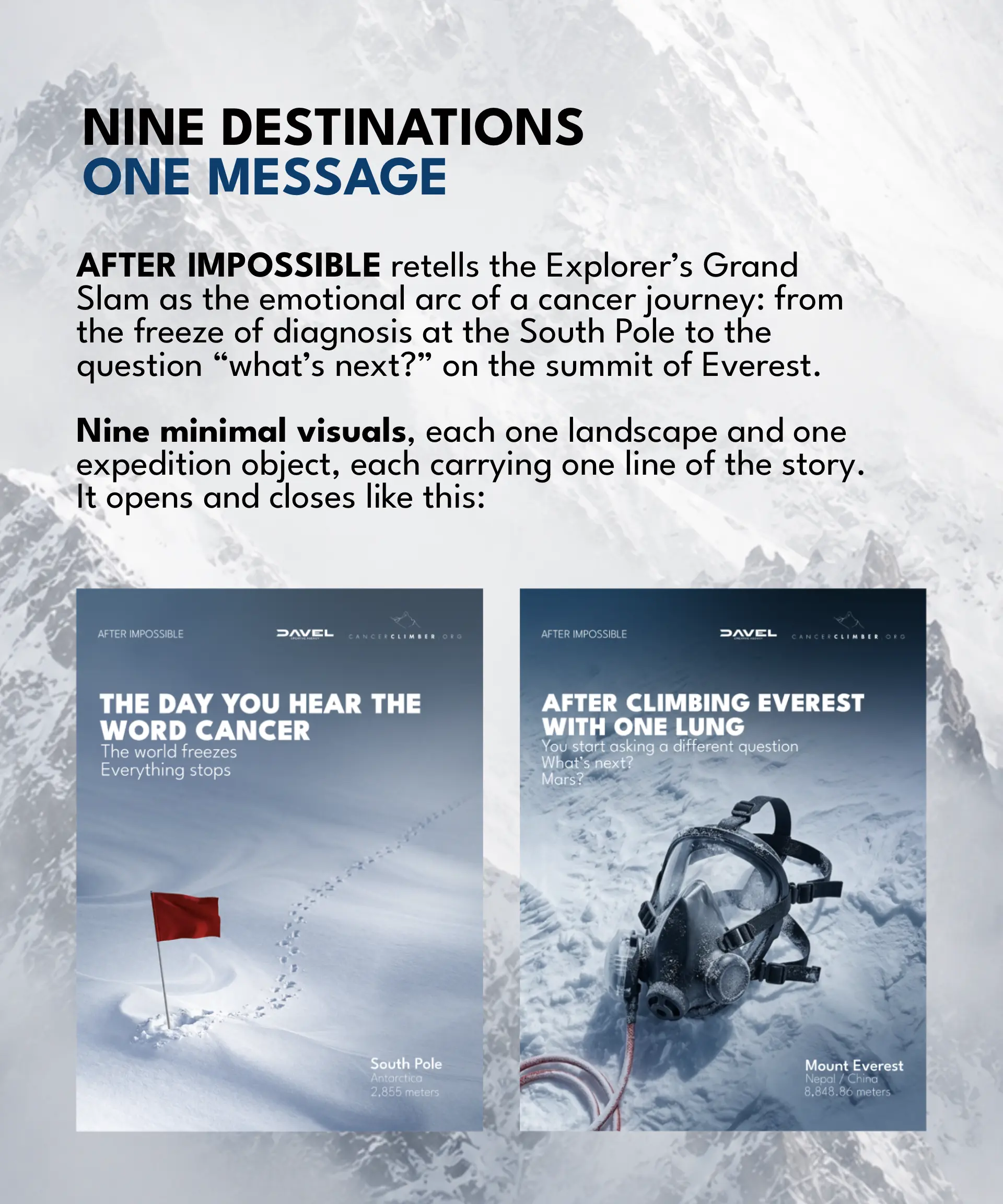 After Impossible nine destinations, one message campaign system