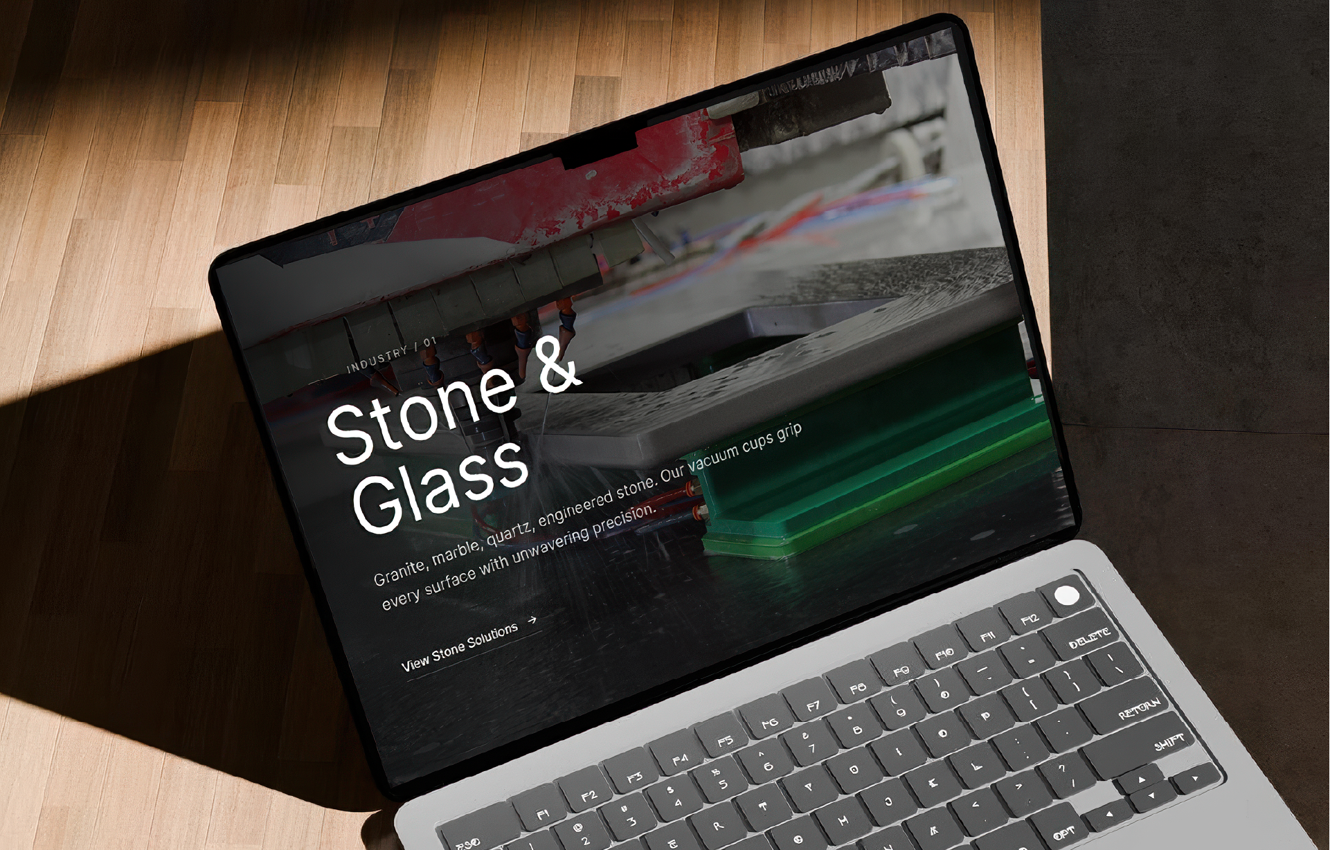 Better Vacuum Cups stone-and-glass CNC website design