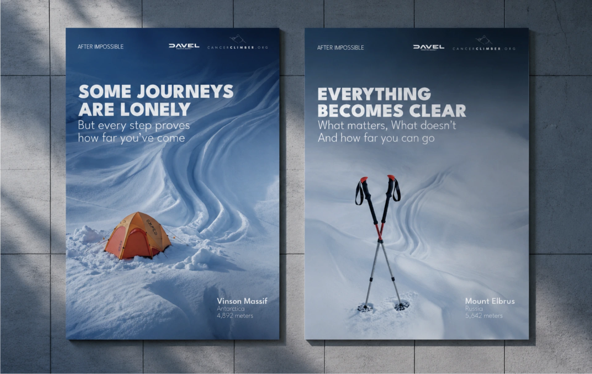 After Impossible outdoor campaign poster pair