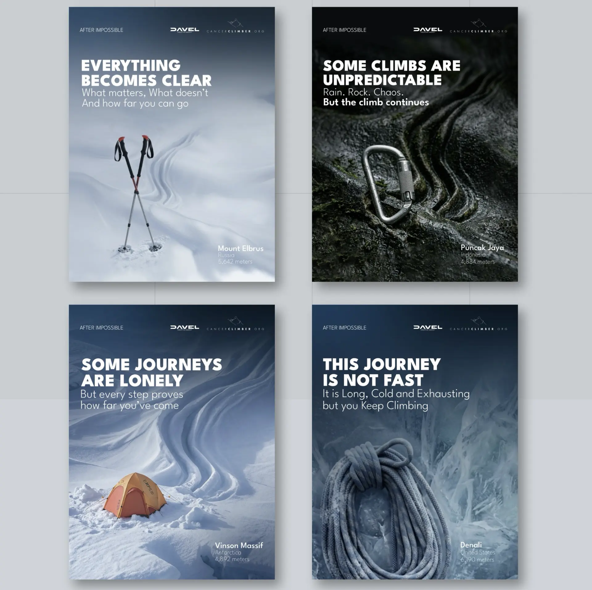Four additional After Impossible expedition campaign posters