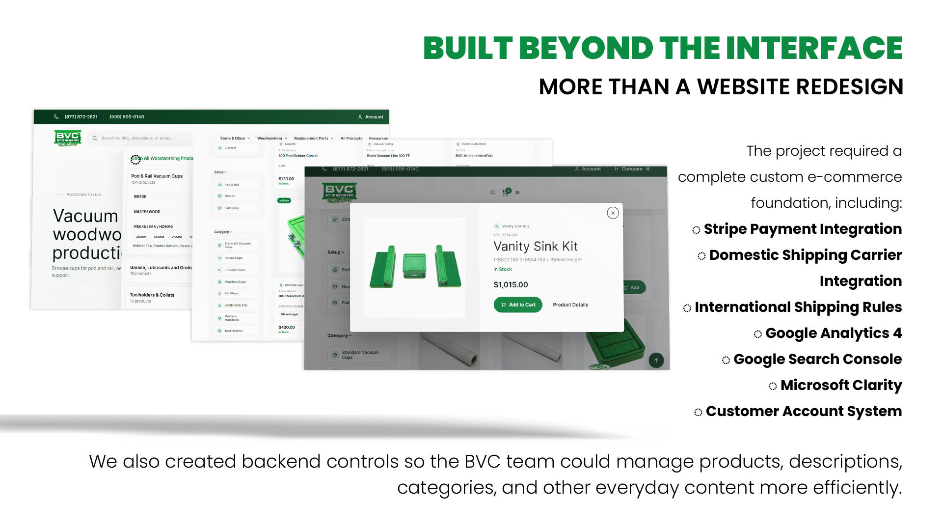 Better Vacuum Cups e-commerce platform integrations and backend controls