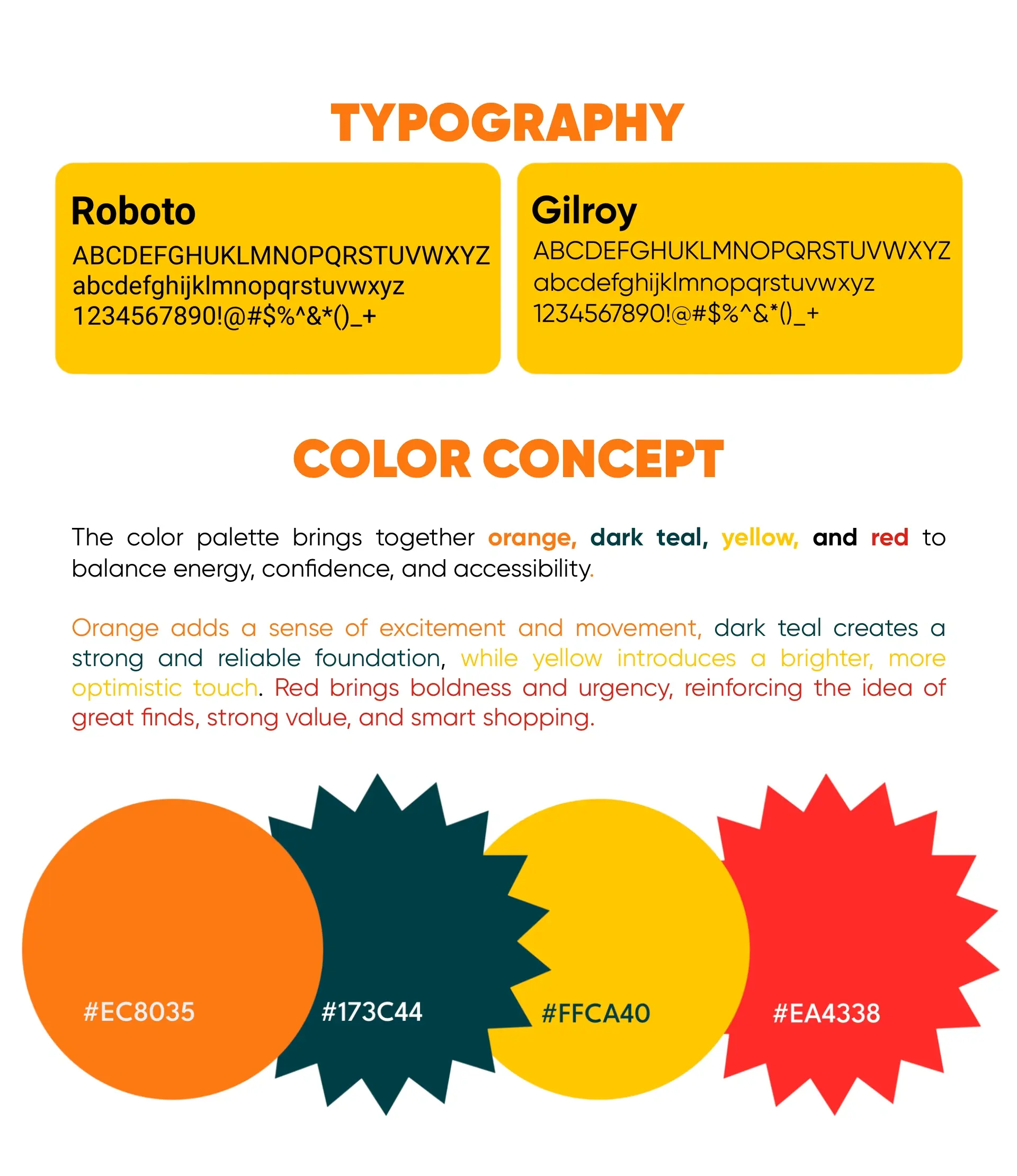 White House Liquidation typography and colour palette