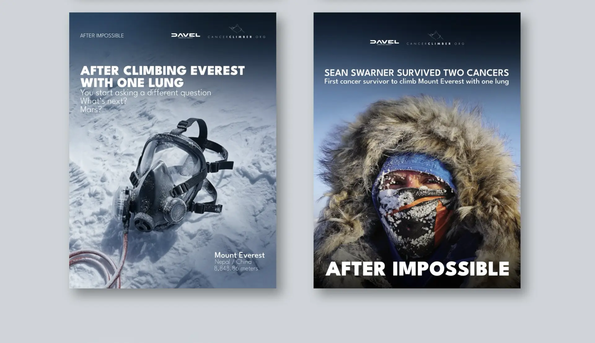 After Impossible Mount Everest and Sean Swarner portrait posters