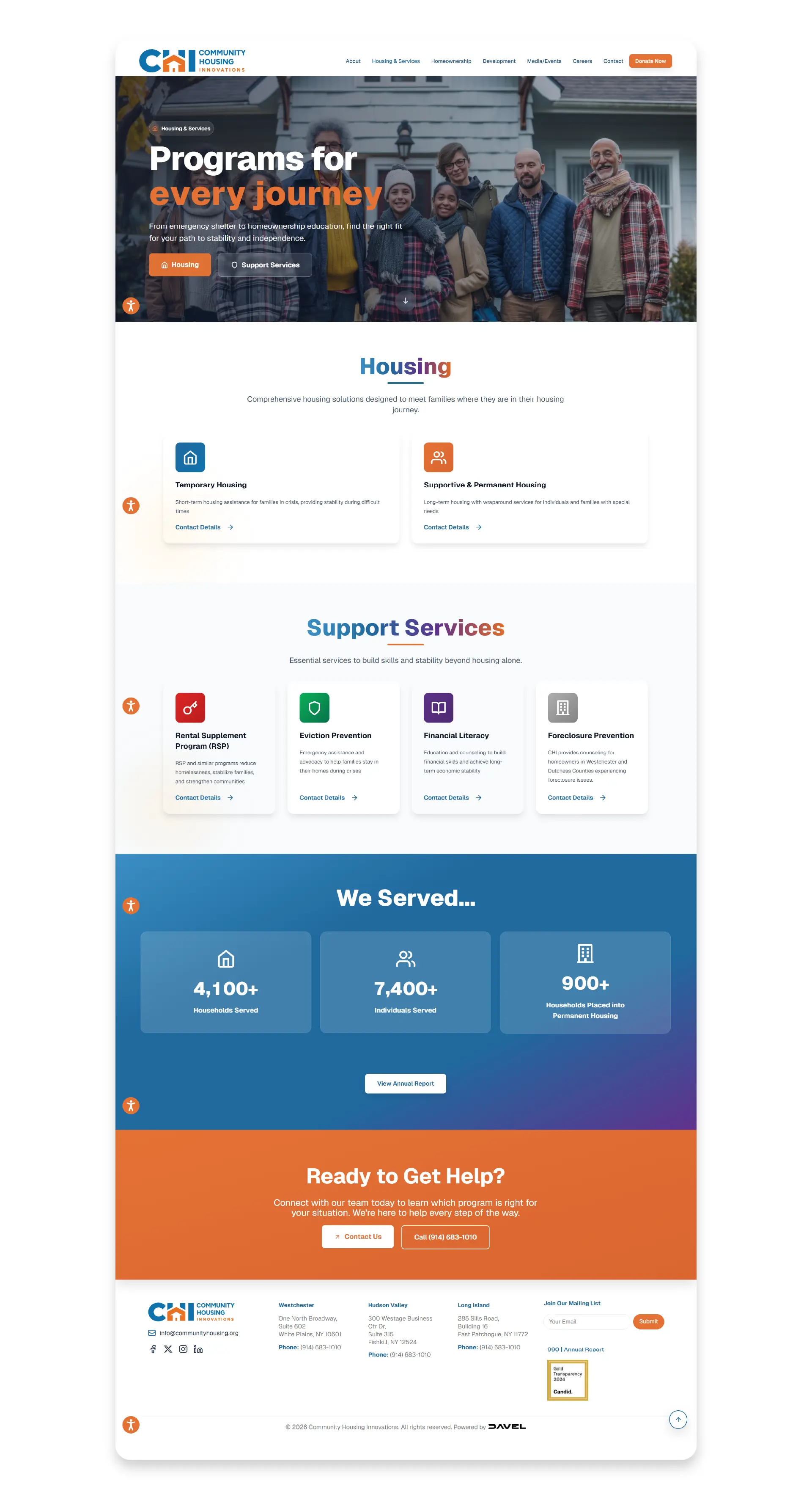 Community Housing Innovations full programs page walkthrough