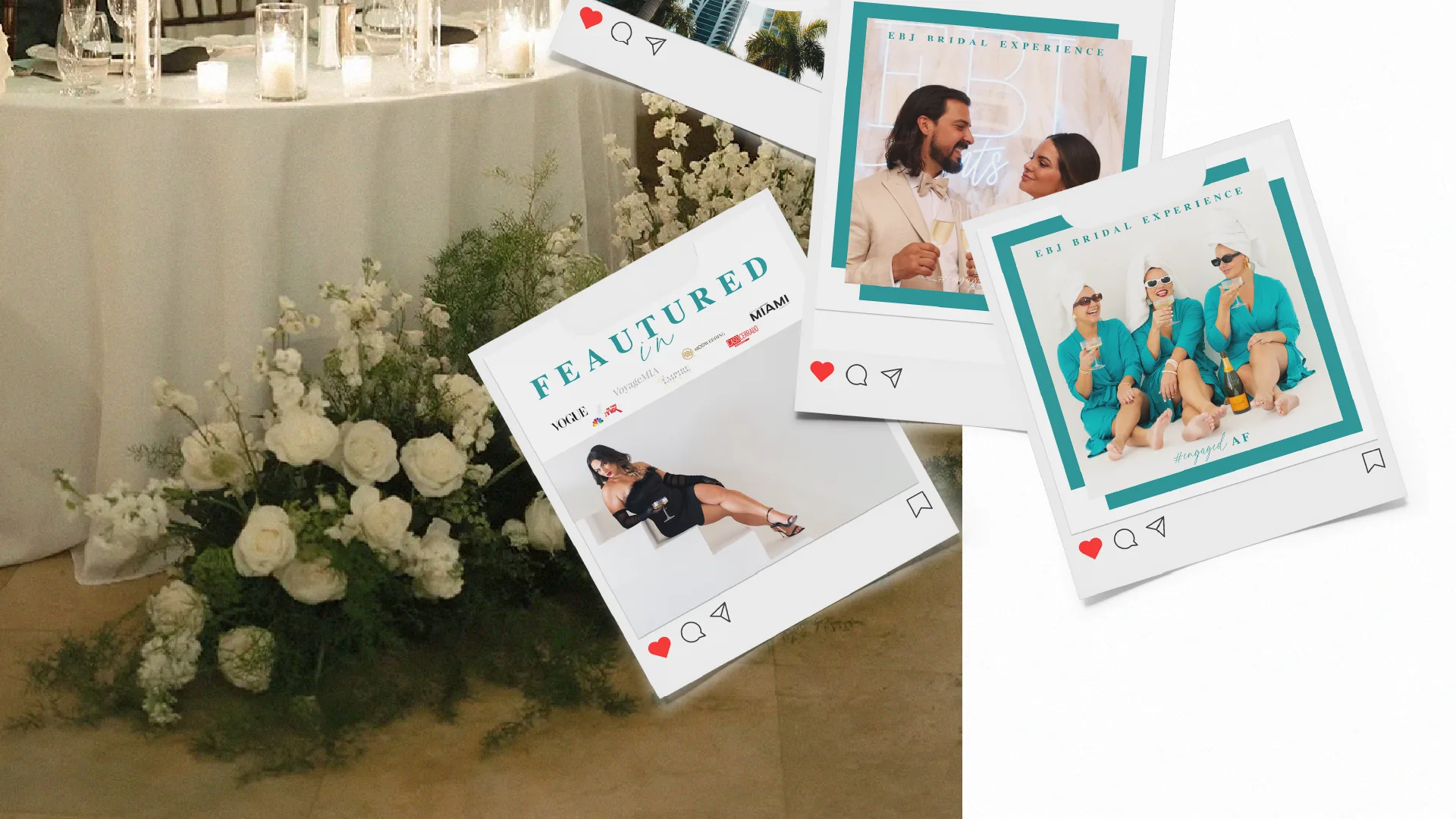 EBJ Bridal Experience social posts alongside the Featured In press lineup