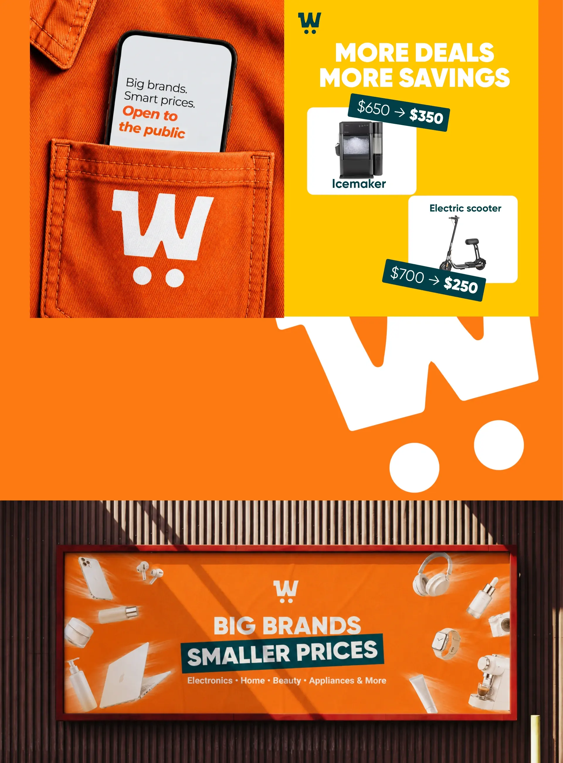 White House Liquidation mobile and promotional deal graphics