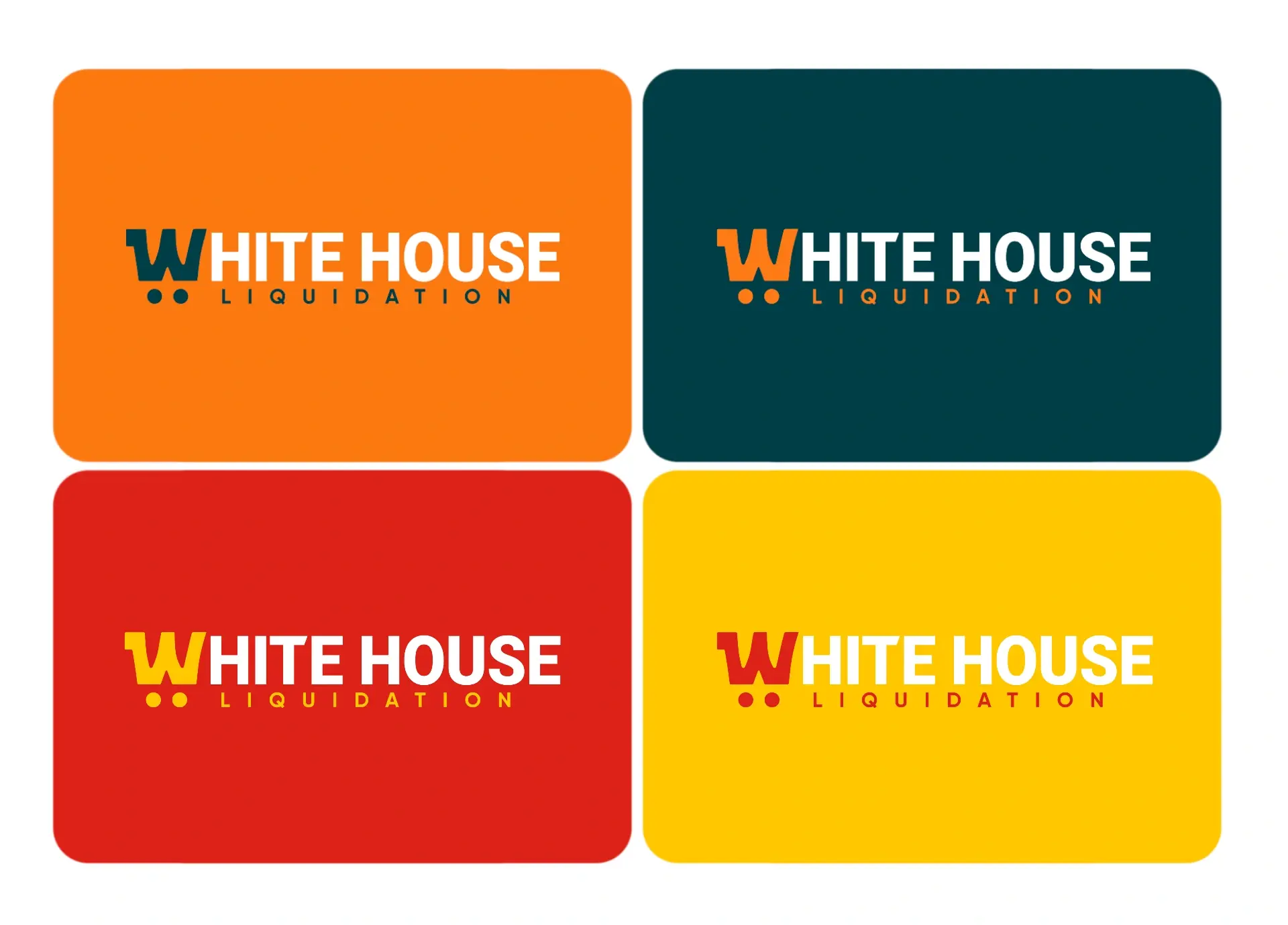 White House Liquidation logo colour variations