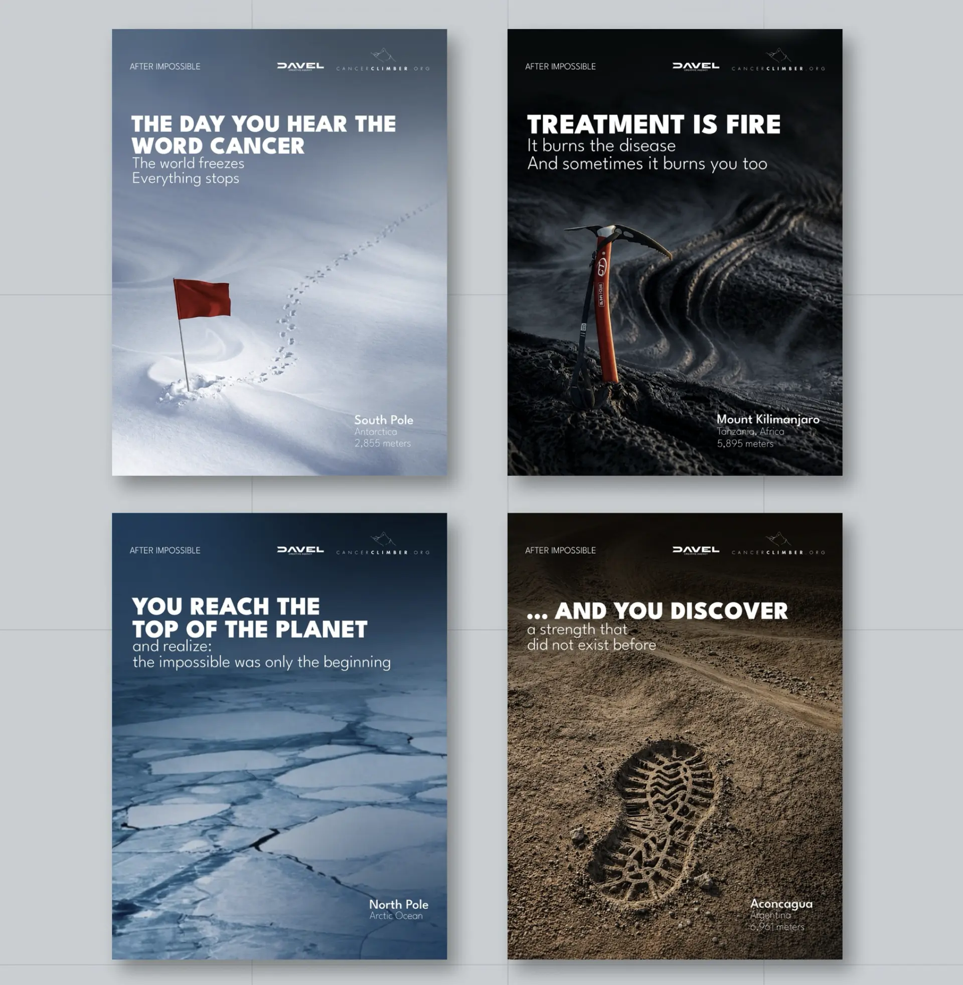 Four After Impossible expedition campaign posters